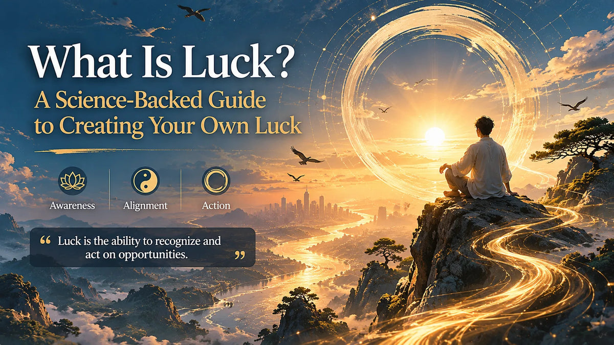 Conceptual illustration of a person walking toward light and opportunity, representing a science-backed approach to creating your own luck