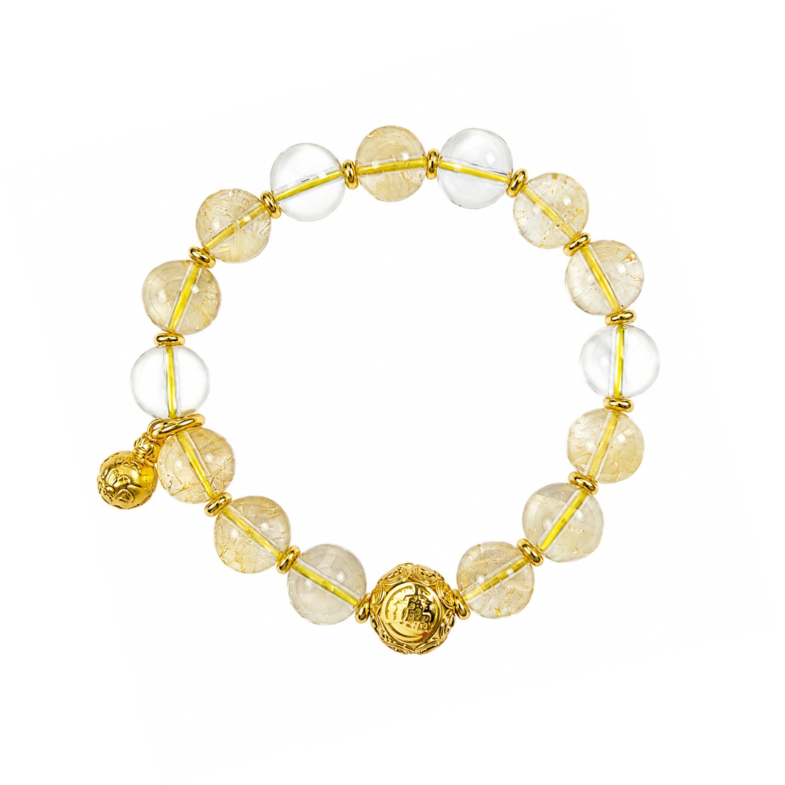 Eastern Stone Bead Bracelet — Citrine & Clear Crystal | DAO Chant
