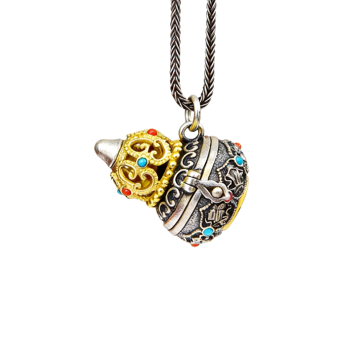 Auspicious Gourd spinning pendant with Hidden Eight Immortals symbolism, main view