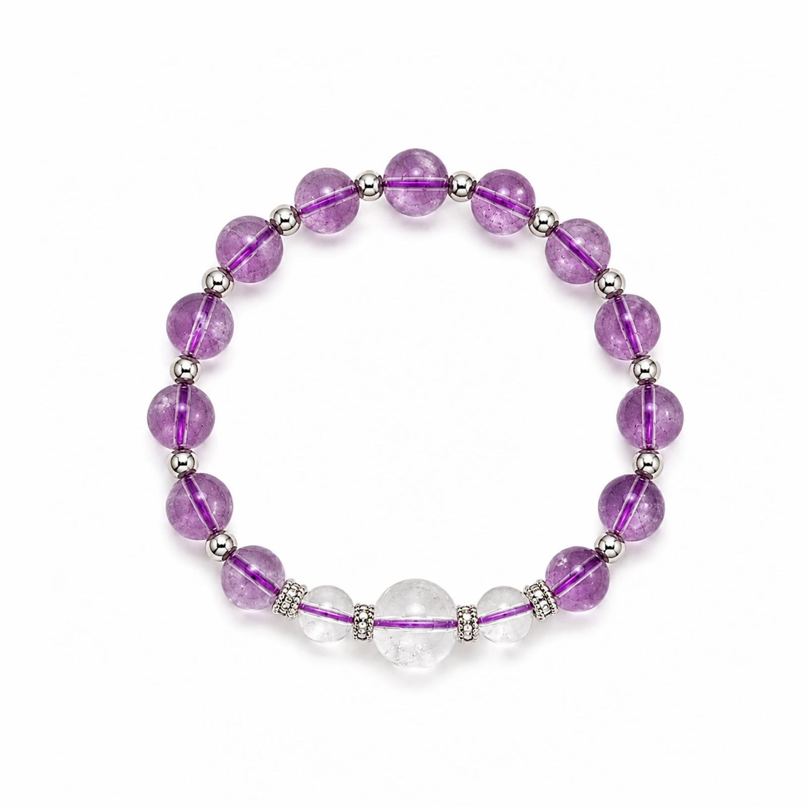 Charm & Grace Amethyst & White Crystal Bracelet — main product view