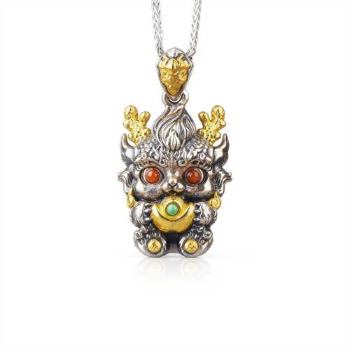 Baby Dragon Wealth pendant main view — fortune and prosperity talisman with ancient Eastern dragon symbolism — DAO Chant