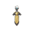 Dragon Sword pendant main view — Yin Yang and South Red Agate talisman with ancient Eastern sword symbolism — DAO Chant