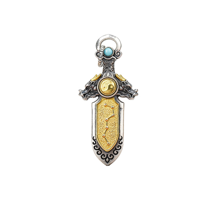 Dragon Sword Pendant – Yin Yang & South Red Agate