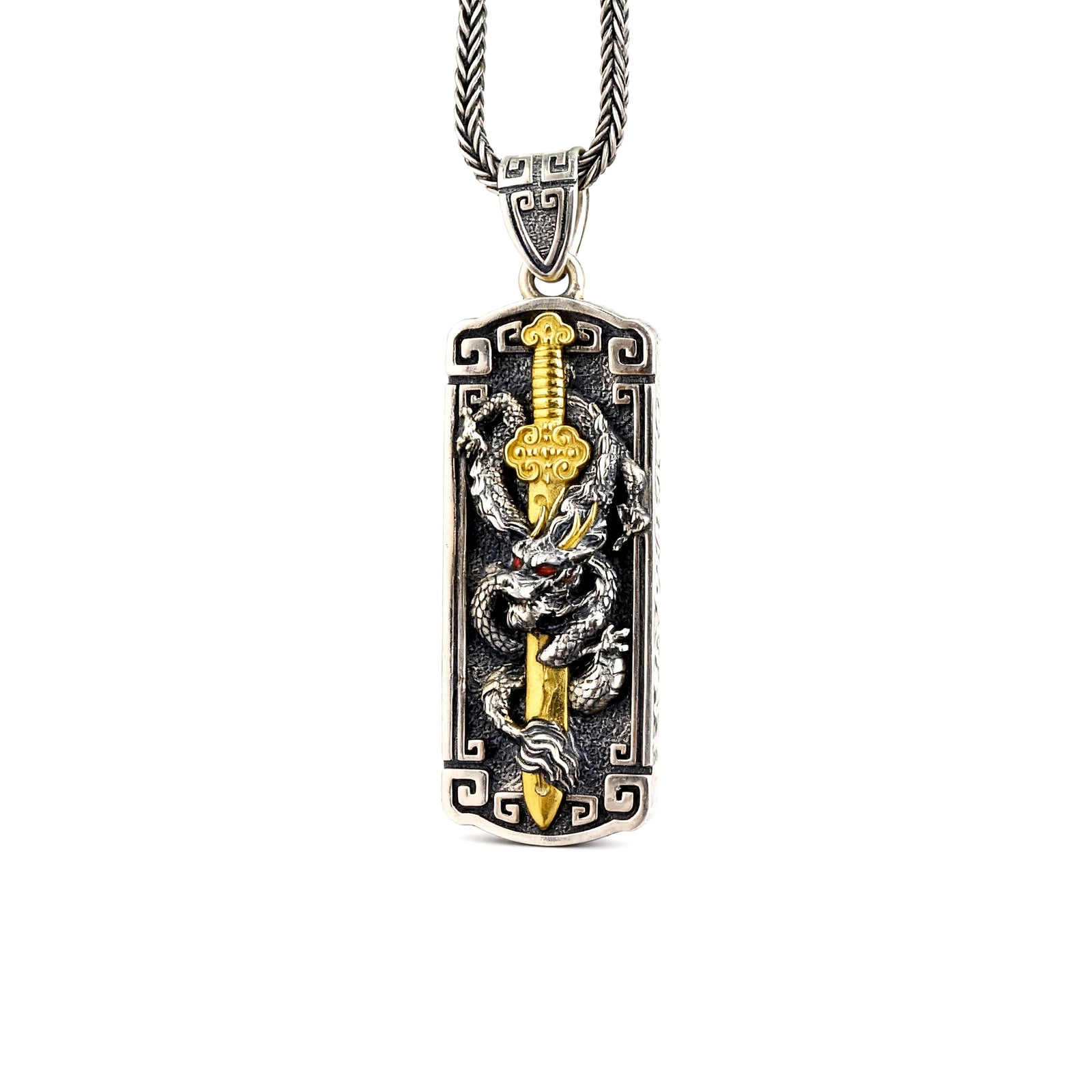 Five Thunder Command pendant main view — dragon and ancient Eastern talisman with thunder command symbolism — DAO Chant