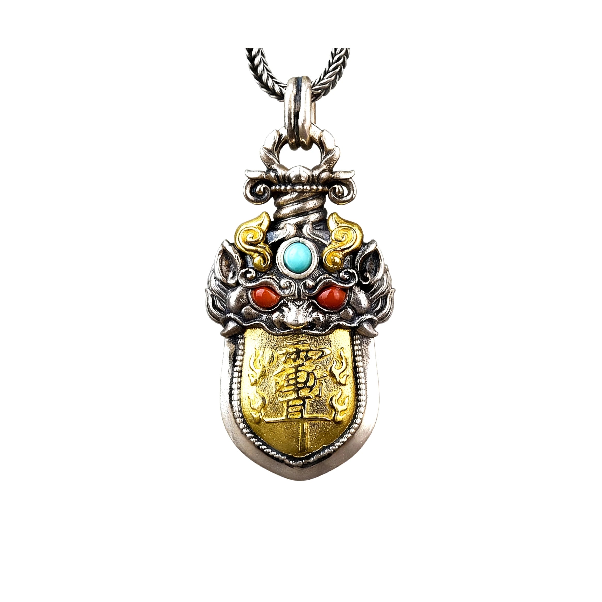 Pixiu Guardian pendant main view — Daoist inscription seal and ancient Eastern talisman with Pixiu wealth guardian — DAO Chant