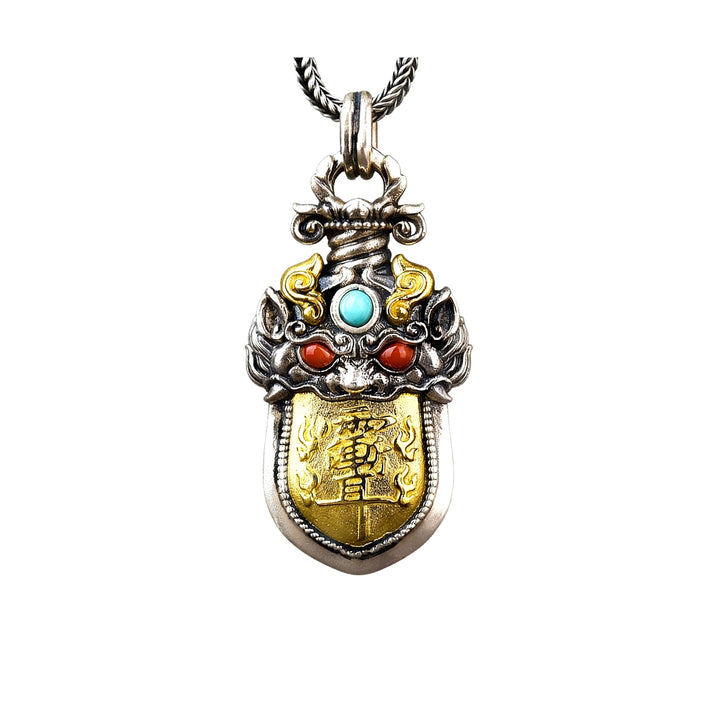 Pixiu Guardian Pendant – Daoist Inscription Seal & Ancient Eastern Talisman