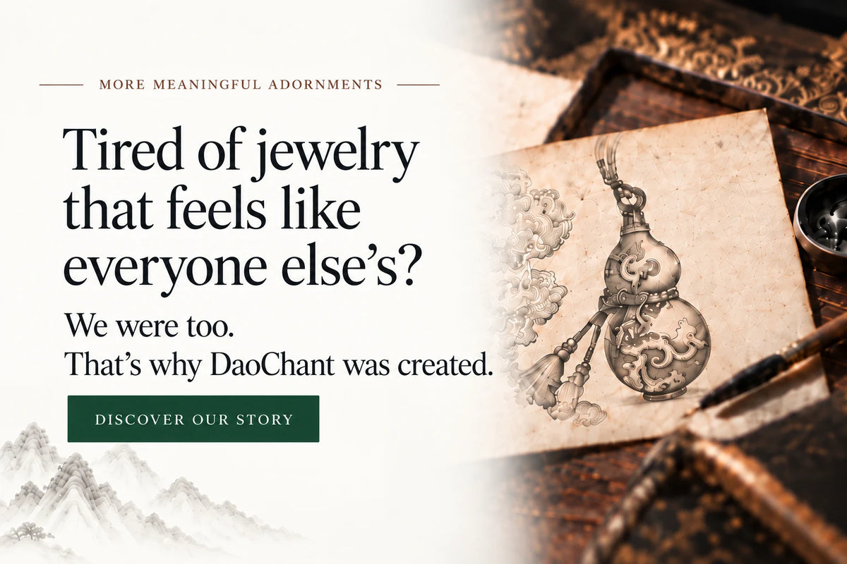DaoChant symbolic jewelry story and Hidden Eight Immortals gourd pendant illustration