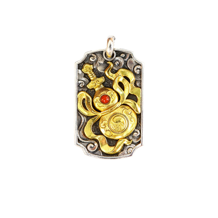 The Warding Talisman — Sword & Sacred Gourd Pendant