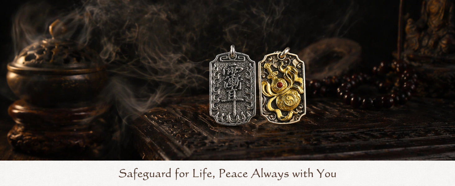 The Warding Talisman pendant in S925 sterling silver finish — hallmarked for purity — DAO Chant