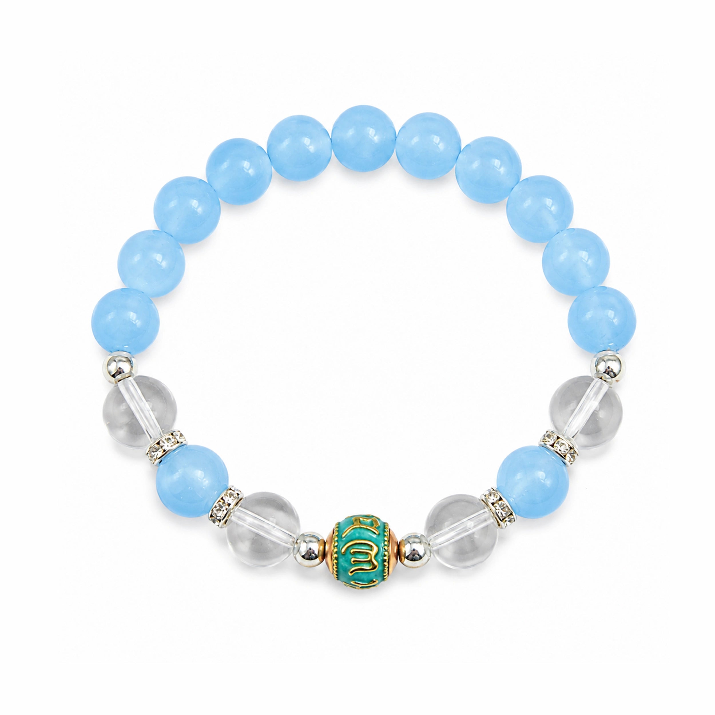 Love Fortune Aquamarine & White Crystal Enamel Bracelet — main product view