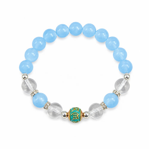 Love Fortune Aquamarine & White Crystal Enamel Bracelet — main product view