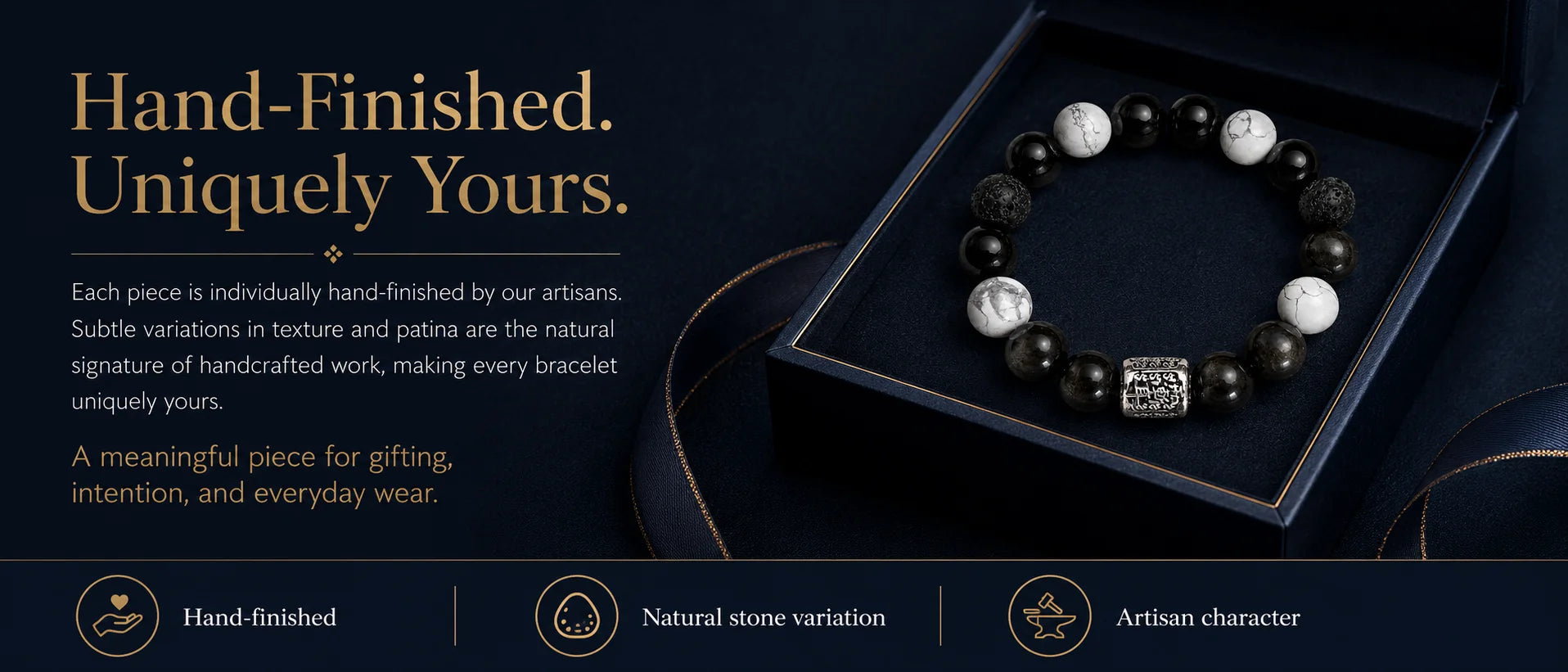 Taichi Balance Silver Obsidian & Picasso Jasper Bracelet — gift presentation