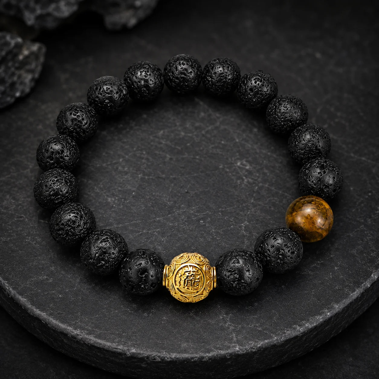 Wealth Wish Volcanic Stone & Pietersite Bracelet — alternate main view