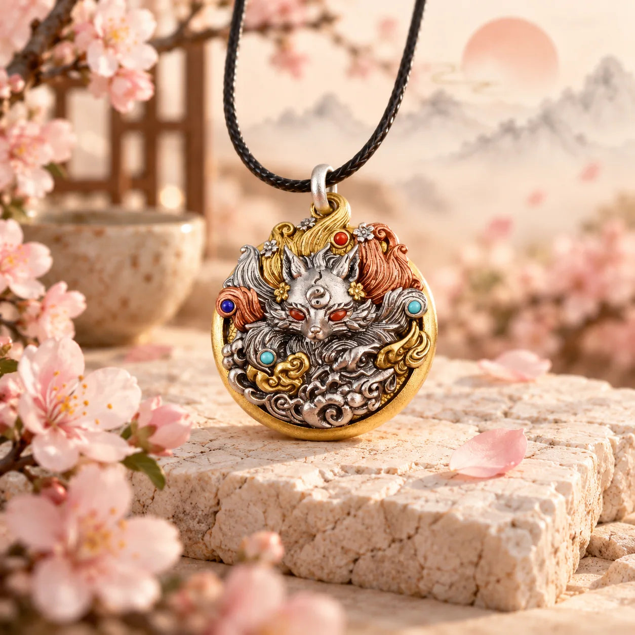 Nine-Tailed Fox Spinning Pendant — Ancient Eastern Cultural Design