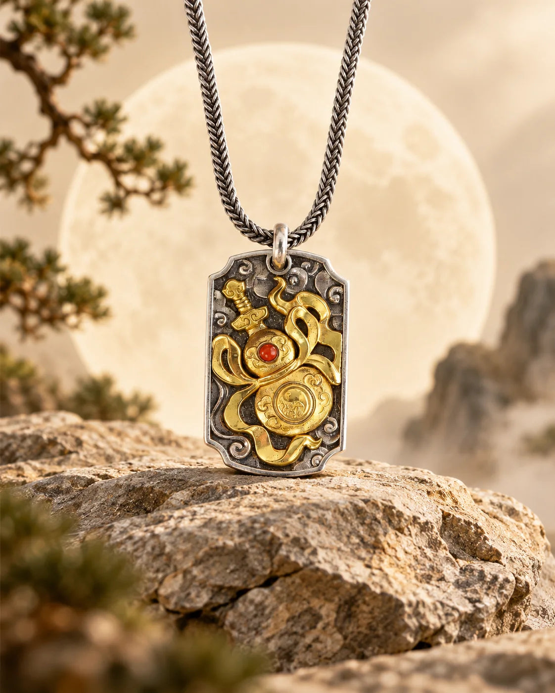 Warding Talisman sword and sacred gourd pendant
